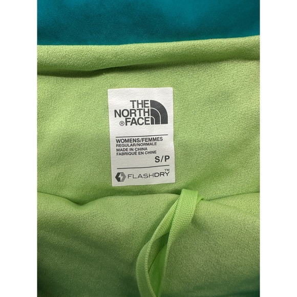 The North Face Womens FlashDry Running Shorts Blue Turquoise Size S Small Pocket - Picture 2 of 6